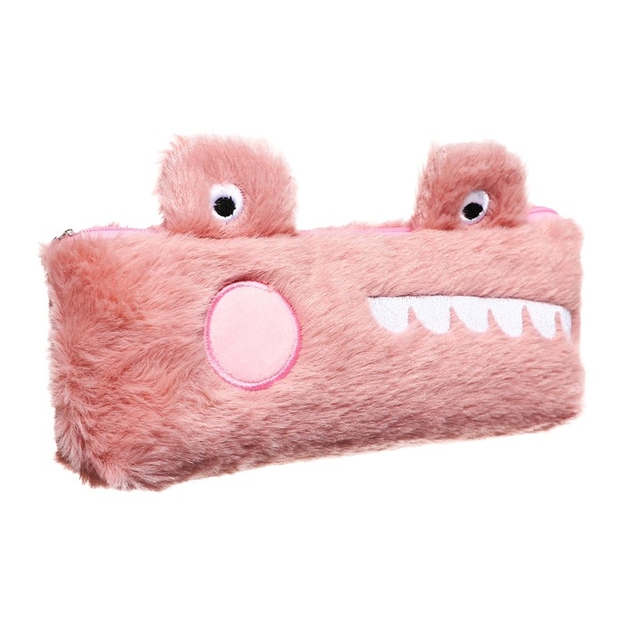 Пенал школьный на молнии Пенал школьный на молнии "Динозаврик" Calligrata, персиковый