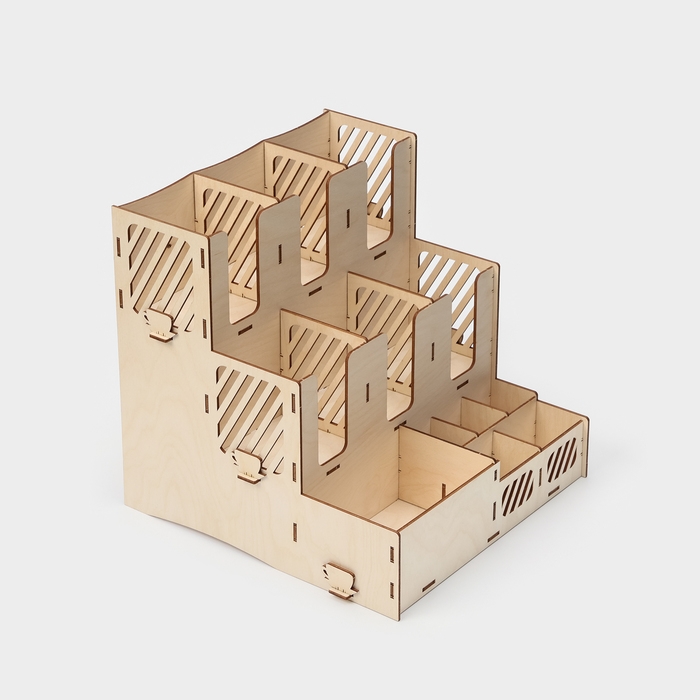 Подставка - органайзер деревянный Доляна &laquo;Барный&raquo;, под стаканы, крышки, трубочки, салфетки, 29,4&times;29,4&times;29,4 см