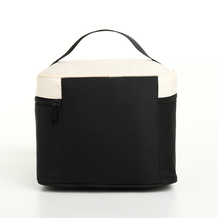 Термосумка на молнии, 4,5 л, цвет бежевый/чёрный