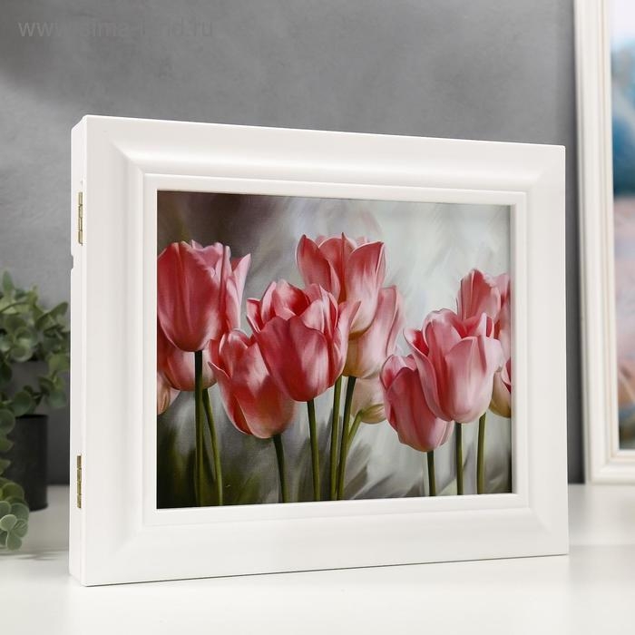 Ключница "Нежные тюльпаны" Белый  26,5х31,5х4,5 см