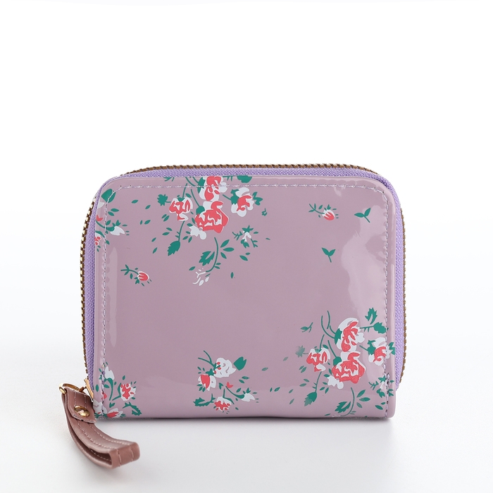 Кошелёк женский на молнии, лакированный, цвет сиреневый Кошелёк женский на молнии, лакированный, цвет сиреневый