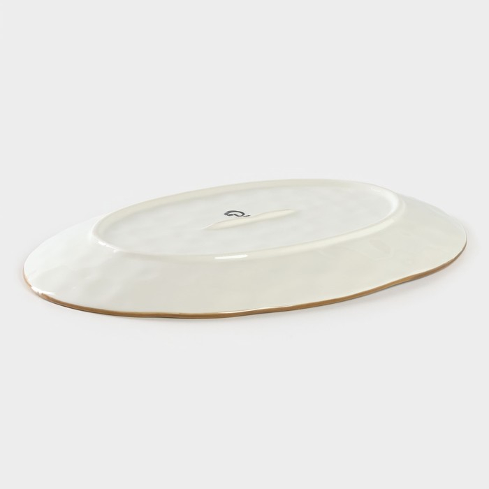 Блюдо фарфоровое Доляна &laquo;Космос&raquo;, 31,5&times;22 см, цвет зелёный