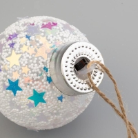 Набор ёлочных шаров «Снежные» 2 шт., батарейки, 1 LED, свечение RGB Набор ёлочных шаров «Снежные» 2 шт., батарейки, 1 LED, свечение RGB