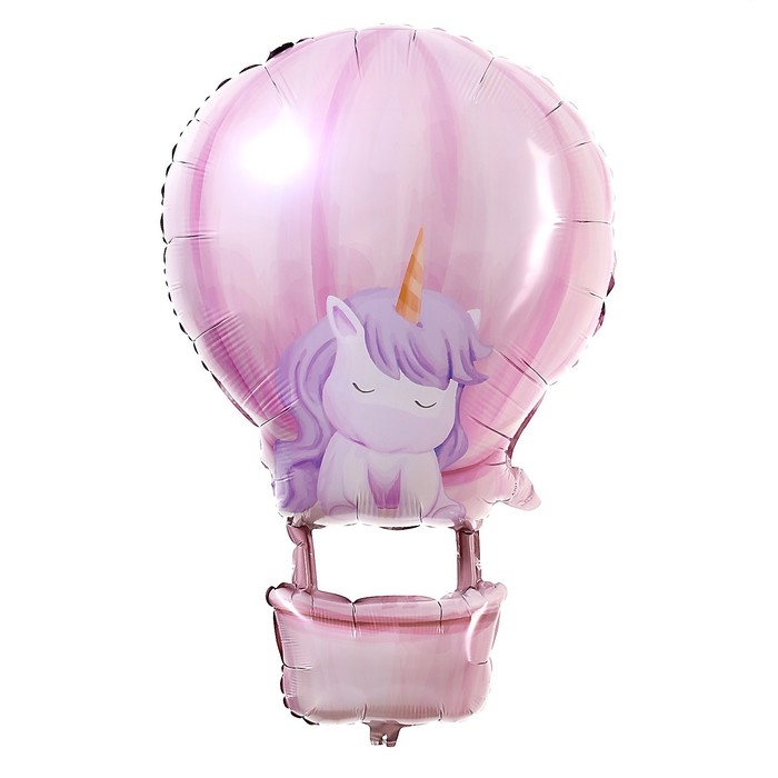 Шар фольгированный 31 Шар фольгированный 31" «Воздушный шар с единорогом»