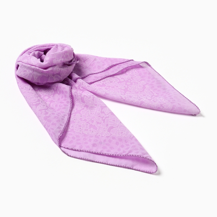 Платок женский, цвет сиреневый, размер 70х70 Платок женский, цвет сиреневый, размер 70х70