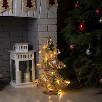 Светодиодная фигура &laquo;Ёлка&raquo; 38 &times; 55 &times; 13 см, металл, текстиль, батарейки ААх2 (не в комплекте), свечение тёплое белое