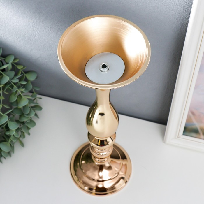 Подсвечник металл на 1 свечу Подсвечник металл на 1 свечу "Изящный" золотой 38х13х13 см