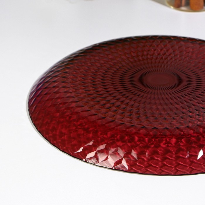 Тарелка плоская стеклянная &laquo;Идиллия&raquo;, d=25 см, цвет лилак