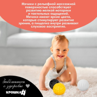 Набор развивающих тактильных мячиков по методике Гленна Домана, с пищалкой, 4 шт, Крошка Я Набор развивающих тактильных мячиков по методике Гленна Домана, с пищалкой, 4 шт, Крошка Я