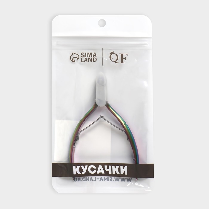 Кусачки маникюрные для кутикулы, изогнутое лезвие, двойная пружина, 10,5 см, длина лезвия - 5 мм, цвет хамелеон Кусачки маникюрные для кутикулы, изогнутое лезвие, двойная пружина, 10,5 см, длина лезвия - 5 мм, цвет хамелеон