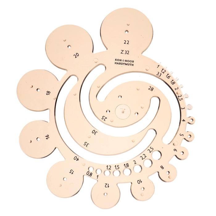 Трафарет K-I-N 7490 окружности с разными радиусами, дымчатый Трафарет K-I-N 7490 окружности с разными радиусами, дымчатый