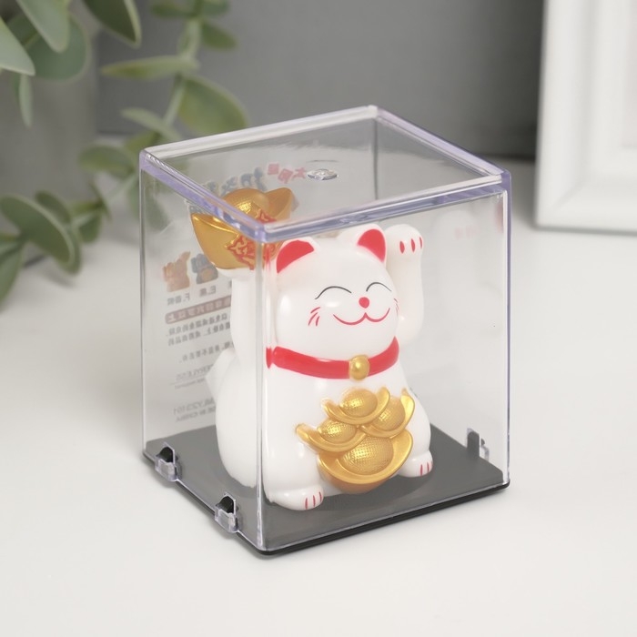 Маятник пластик Маятник пластик "Белый Манэки-нэко со слитками Ямб" 5х5х6 см