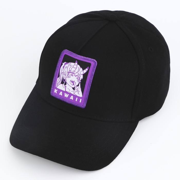Кепка женская Kawaii, цвет чёрный, р-р 56 Кепка женская Kawaii, цвет чёрный, р-р 56