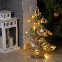 Светодиодная фигура &laquo;Ёлка&raquo; 38 &times; 55 &times; 13 см, металл, текстиль, батарейки ААх2 (не в комплекте), свечение тёплое белое