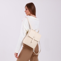 Рюкзак городской из искусственной кожи на молнии, цвет молочный Рюкзак городской из искусственной кожи на молнии, цвет молочный