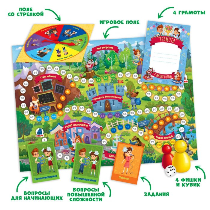 Настольная игра &laquo;К школе готов! 400 вопросов и заданий&raquo;