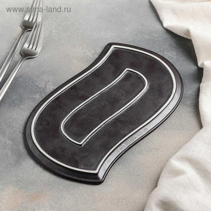 Блюдо керамическое для подачи &laquo;Шоко&raquo;, 25,5&times;16&times;1 см, цвет коричневый