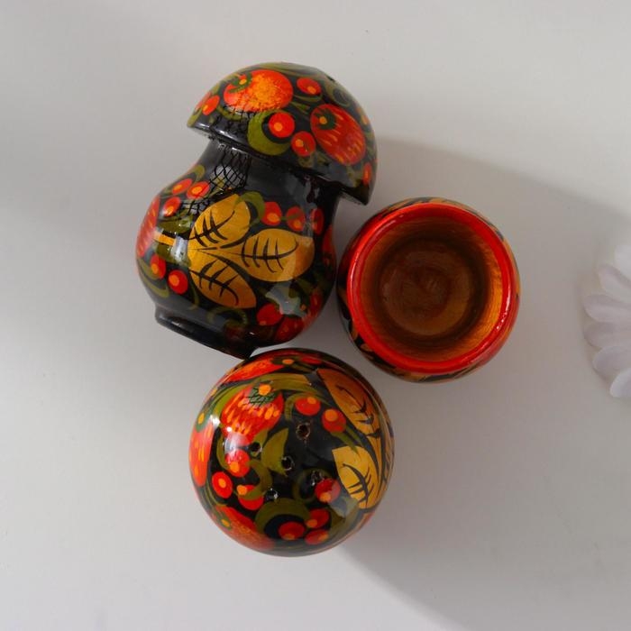 Набор для специй &laquo;Грибы&raquo;, хохлома