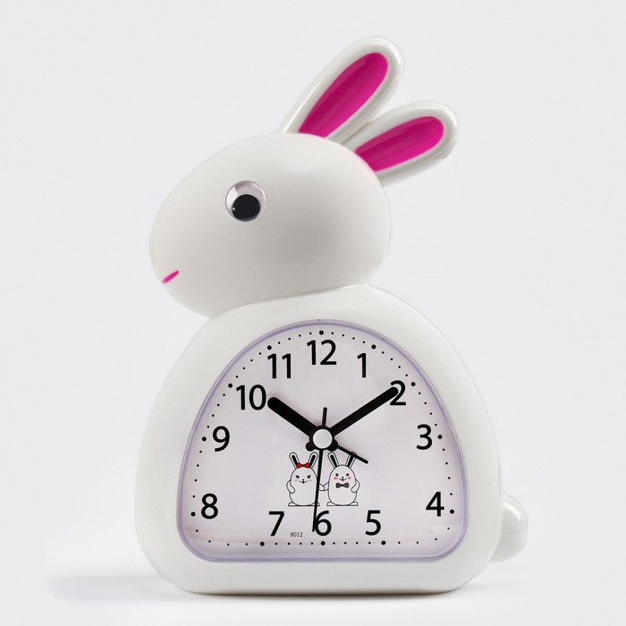 Часы - будильник настольные Часы - будильник настольные "Зайчик" детские, плавный ход, 13.5 х 18 см, АА