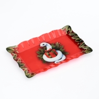 Блюдо новогоднее стеклянное &laquo;Новогодняя змейка&raquo;, 24,6 х 14,7 см