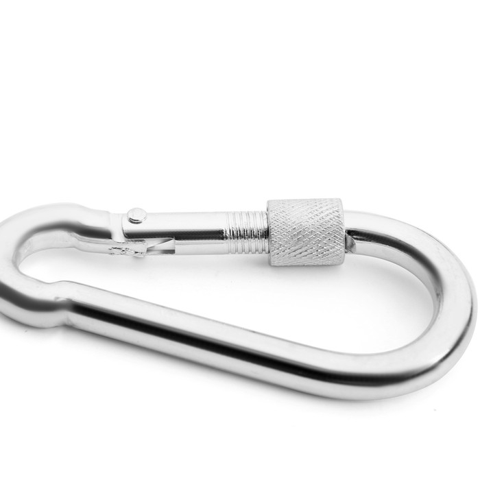 Карабин монтажный с фиксатором ТУНДРА krep, DIN5299D, 9х90 мм, оцинкованный, 1 шт. Карабин монтажный с фиксатором ТУНДРА krep, DIN5299D, 9х90 мм, оцинкованный, 1 шт.