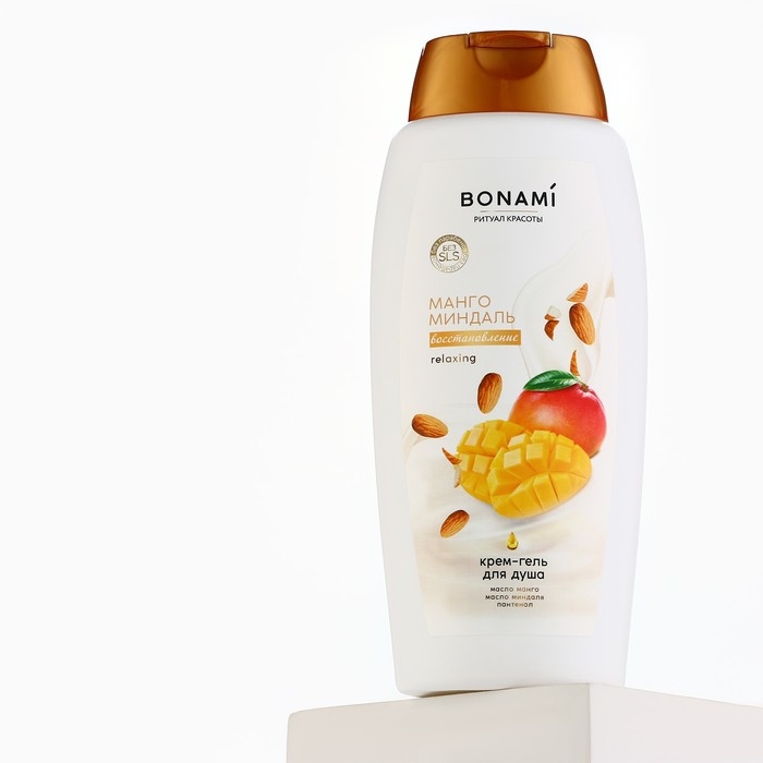 Гель для душа с пантенолом, восстановление, 750 мл, аромат манго и миндаля, BONAMI Гель для душа с пантенолом, восстановление, 750 мл, аромат манго и миндаля, BONAMI