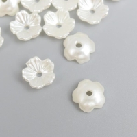 Бусины для творчества пластик "Незабудка" жемчужный набор 40 шт 0,6х0,6 см