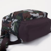 Рюкзак детский на молнии, наружный карман, светоотражающая полоса, цвет камуфляж/зелёный Рюкзак детский на молнии, наружный карман, светоотражающая полоса, цвет камуфляж/зелёный