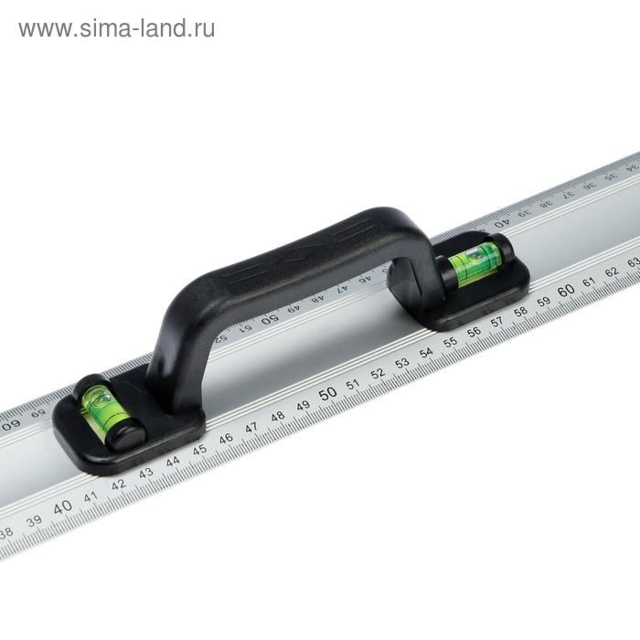 Линейка-уровень ТУНДРА, металлическая, пластиковая ручка, 2 глазка, 1000 мм