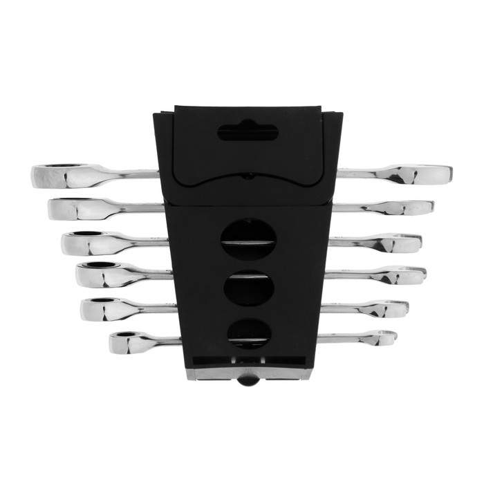 Набор ключей комбинированных трещоточных ТУНДРА, CrV, 72 зуба, 8 - 17 мм, 6 шт.