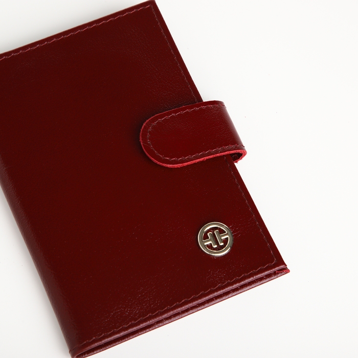 Обложка для автодокументов на кнопке, TEXTURA, цвет бордовый Обложка для автодокументов на кнопке, TEXTURA, цвет бордовый