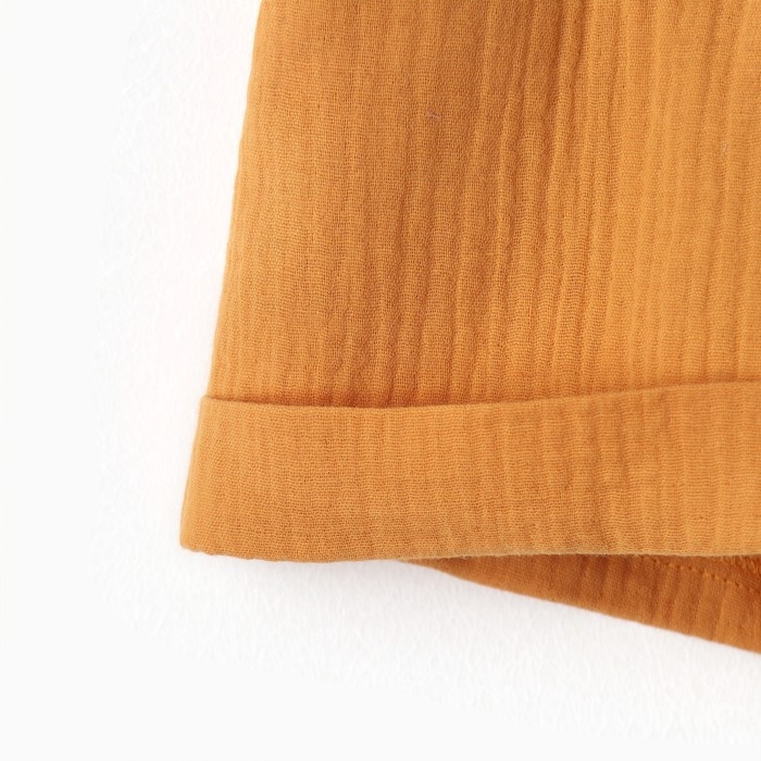 Костюм (футболка и шорты ) детский KAFTAN Костюм (футболка и шорты ) детский KAFTAN "Муслин", р.26 (80-86см) белый/горчичный