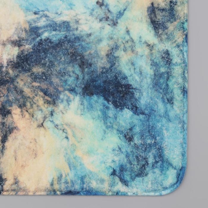 Коврик для ванной Доляна &laquo;Космос&raquo;, 50&times;80 см, цвет синий