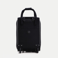 Чемодан малый 37 л (S) с сумкой, отдел на молнии, с расширением, с расширением, цвет чёрный