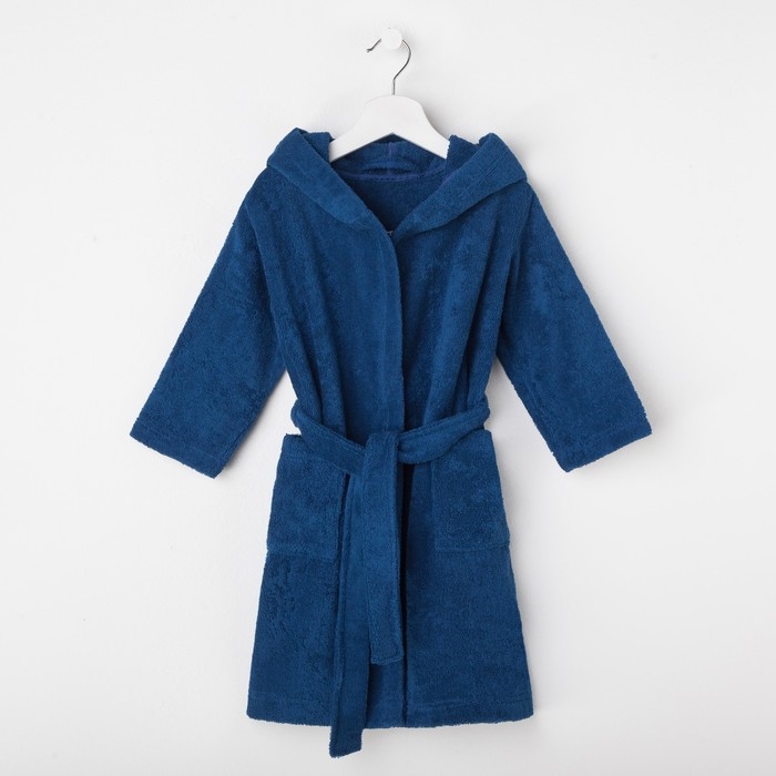 Халат махровый детский Халат махровый детский "Всегда первый" р. 30 (98-104 см), синий