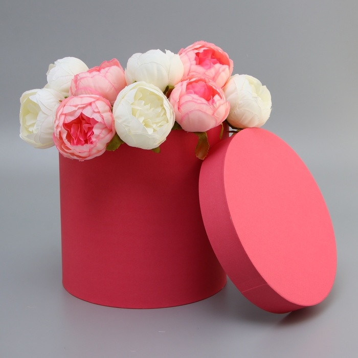 Коробка круглая "Красная" 23*23*23см