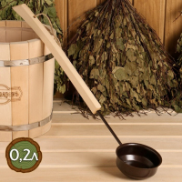 Ковш-черпак 0,2 л, с деревянной ручкой Ковш-черпак 0,2 л, с деревянной ручкой