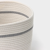 Корзина для хранения плетёная ручной работы LaDо́m «Дориан», 25×25×22 см, цвет бело-серый Корзина для хранения плетёная ручной работы LaDо́m «Дориан», 25×25×22 см, цвет бело-серый