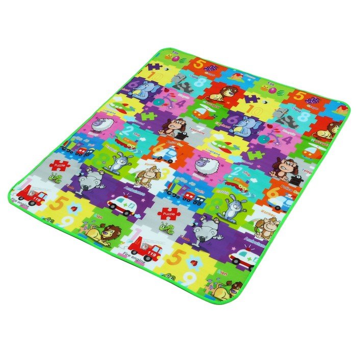 Игровой коврик для детей на фольгированной основе &laquo;Малыши зверята&raquo;, размер 180х150x0,5 см, Крошка Я