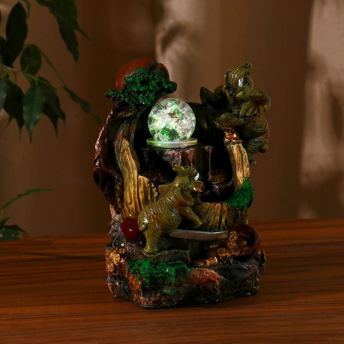 Фонтан Фонтан "Слоны с монетками, в горах" 20х13 см (с подсветкой)