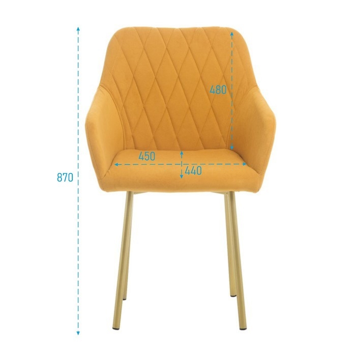 Стул "Либерти", Велюр горчица/Золотой