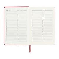 Ежедневник недатированный А5, 160 листов ESCALADA, твердая обложка из искусственной кожи, перфорация, блинтовое тиснение, ляссе, кремовый блок 70г/м2, красный