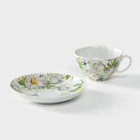 Чайная пара фарфоровая &laquo;Шепот лепестков&raquo;, 275 мл