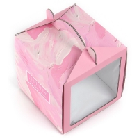 Коробка кондитерская с окном, сундук, «Нежные краски», 20 х 20 х 20 см Коробка кондитерская с окном, сундук, «Нежные краски», 20 х 20 х 20 см