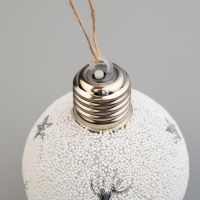 Набор ёлочных шаров &laquo;Серебристые узоры&raquo; 3 шт., батарейки, 1 LED, свечение белое