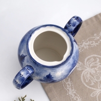 Сахарница "Уют", сюжет, 14 х 14 см, гжель Сахарница "Уют", сюжет, 14 х 14 см, гжель