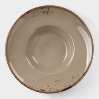 Тарелка фарфоровая для пасты Magistro &laquo;Церера&raquo;, 160 мл, d=21 см, цвет коричневый