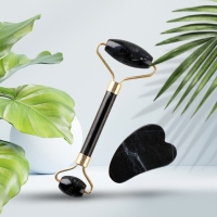 Массажер для лица, гуаша набор &laquo;Люби себя&raquo; 10,5 х 19 см, антраконит