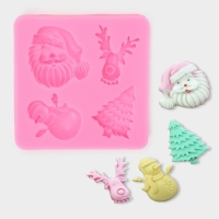 Молд новогодний &laquo;Новогодний антураж&raquo;, силикон, 7,5&times;7,2 см