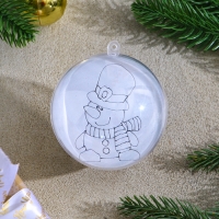 Ёлочное украшение под раскраску &laquo;Модник&raquo; размер: 8 см; 2 шт., кисть